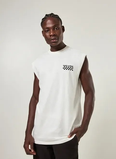 regata off-white estampa nas costas regata off-white estampa nas costas