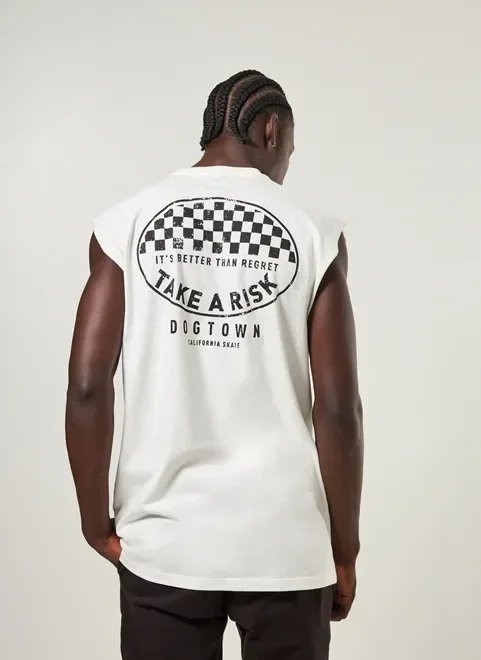 regata off-white estampa nas costas regata off-white estampa nas costas