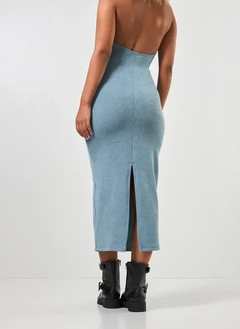 vestido midi frente única texturizado vestido midi frente única texturizado