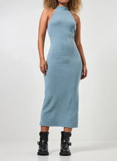 vestido midi frente única texturizado vestido midi frente única texturizado