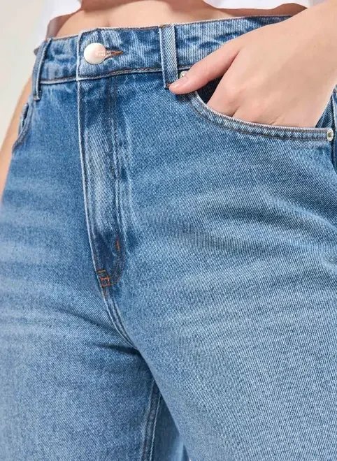 calça wide leg jeans de cintura alta calça wide leg jeans de cintura alta