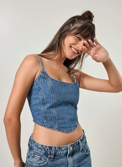 corselet jeans com alcinhas corselet jeans com alcinhas