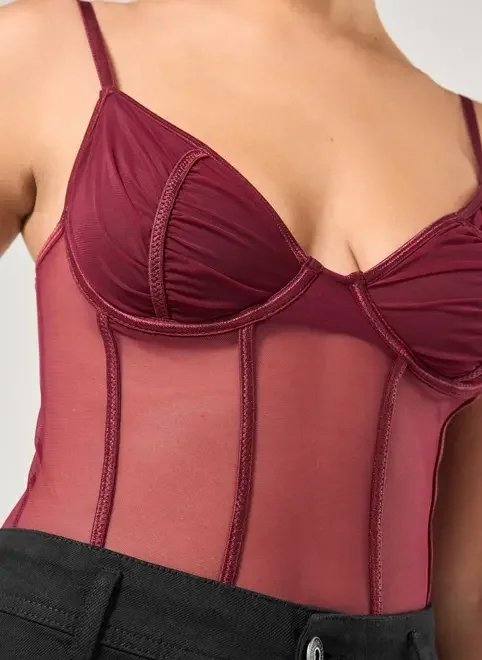 body corselet com transparência body corselet com transparência