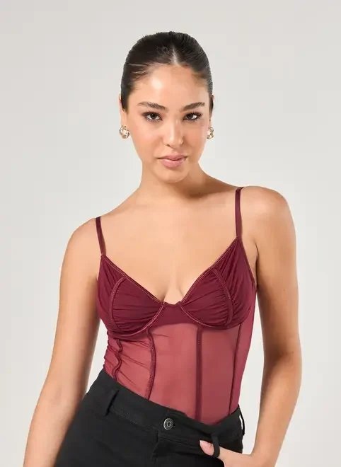 body corselet com transparência body corselet com transparência