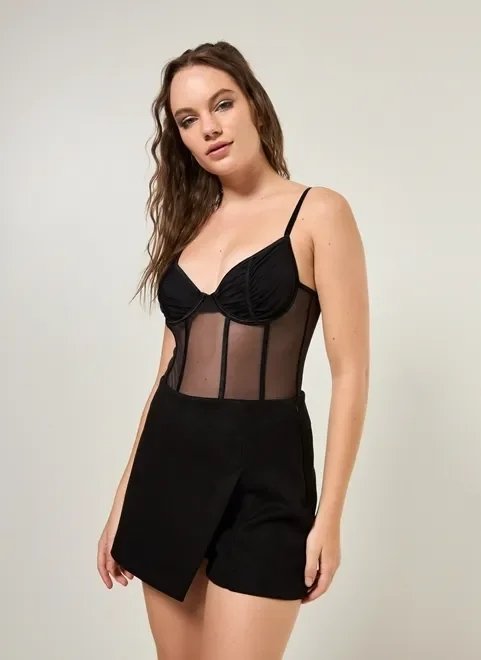body corselet com transparência body corselet com transparência