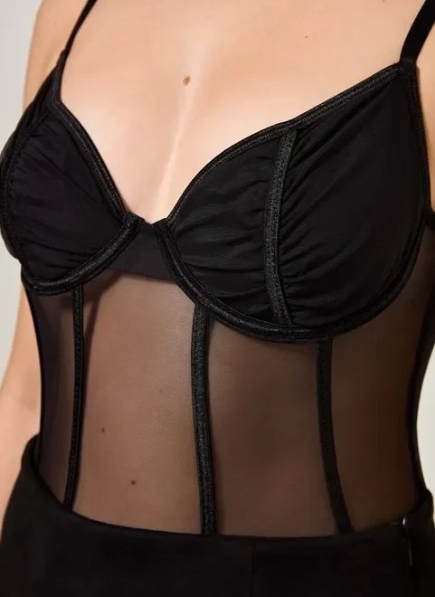 body corselet com transparência body corselet com transparência