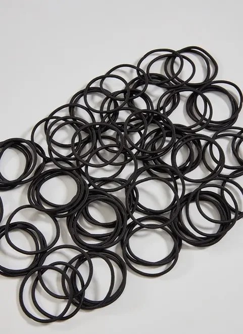 kit 80 elásticos de cabelo preto kit 80 elásticos de cabelo preto