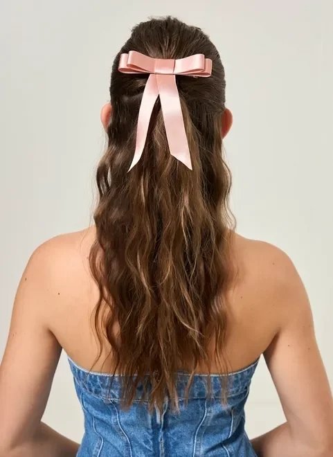 presilhas de cabelo laços preto e rosa presilhas de cabelo laços preto e rosa
