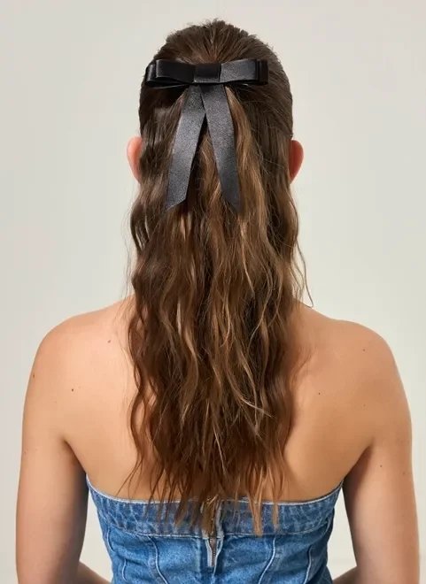 presilhas de cabelo laços preto e rosa presilhas de cabelo laços preto e rosa