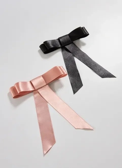 presilhas de cabelo laços preto e rosa presilhas de cabelo laços preto e rosa