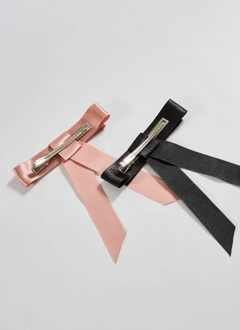 presilhas de cabelo laços preto e rosa presilhas de cabelo laços preto e rosa