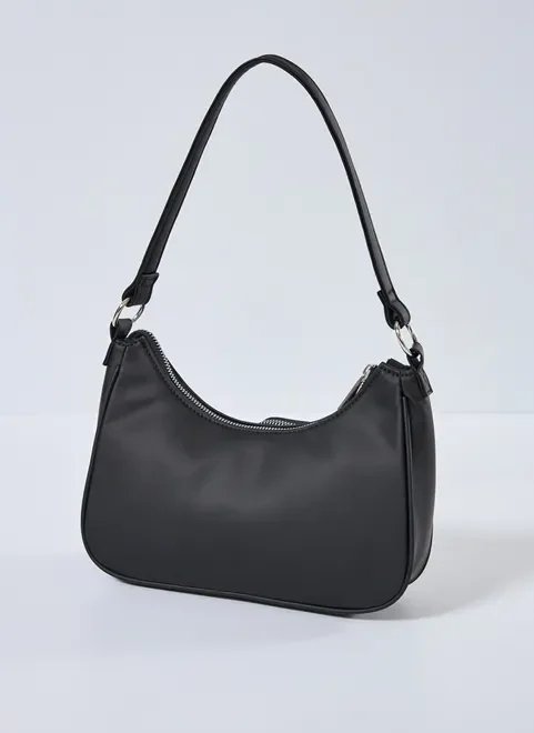 bolsa em poliuretano preto com bolsos bolsa em poliuretano preto com bolsos