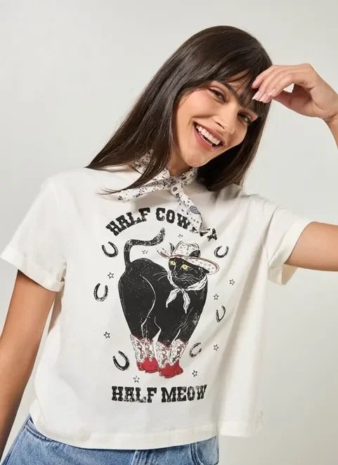 camiseta off-white gato cowboy camiseta off-white gato cowboy