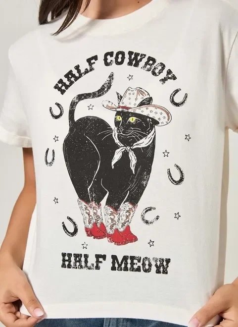 camiseta off-white gato cowboy camiseta off-white gato cowboy