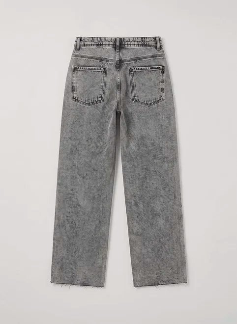 calça wide leg jeans cintura média calça wide leg jeans cintura média