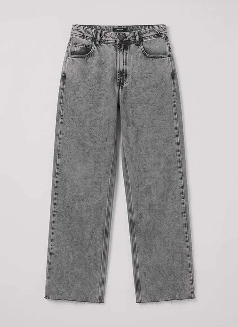calça wide leg jeans cintura média calça wide leg jeans cintura média