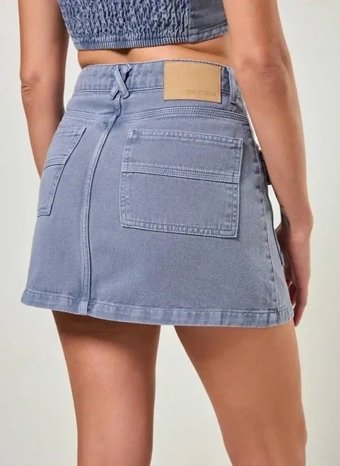 saia cargo em sarja azul saia cargo em sarja azul