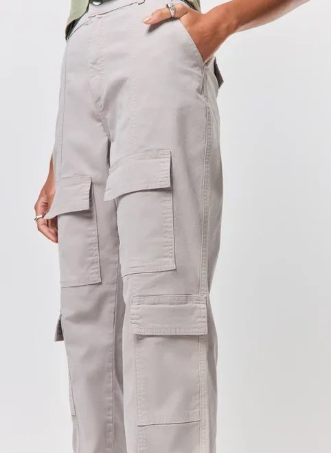 calça jogger cargo sarja cinza calça jogger cargo sarja cinza