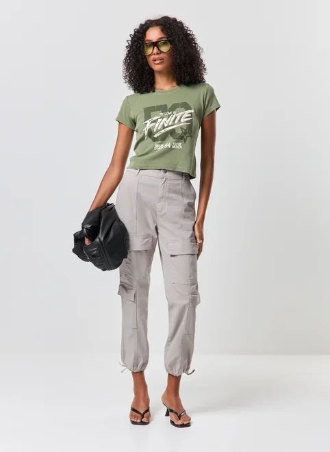 calça jogger cargo sarja cinza calça jogger cargo sarja cinza