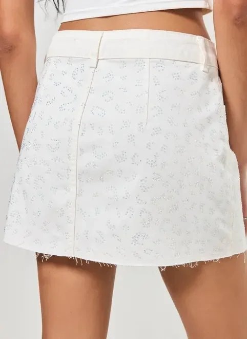 saia jeans com strass oncinha saia jeans com strass oncinha