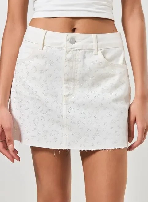 saia jeans com strass oncinha saia jeans com strass oncinha