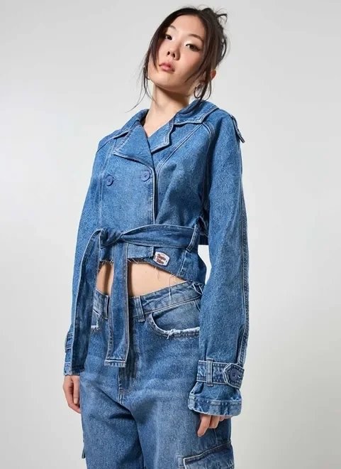 casaco trench coat jeans casaco trench coat jeans