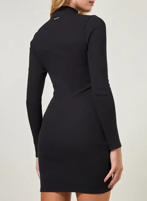 vestido manga longa barra transpassada vestido manga longa barra transpassada