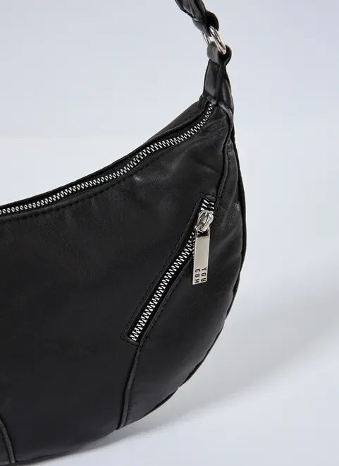 bolsa baguete em poliuretano preto bolsa baguete em poliuretano preto