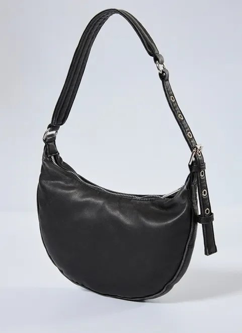 bolsa baguete em poliuretano preto bolsa baguete em poliuretano preto