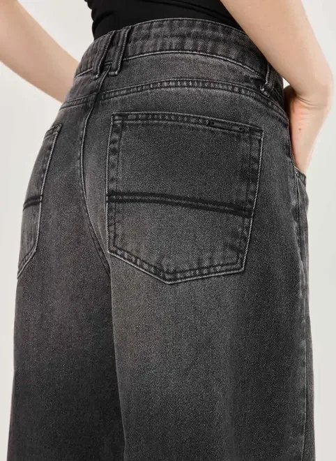 calça wide leg jeans de cintura baixa calça wide leg jeans de cintura baixa