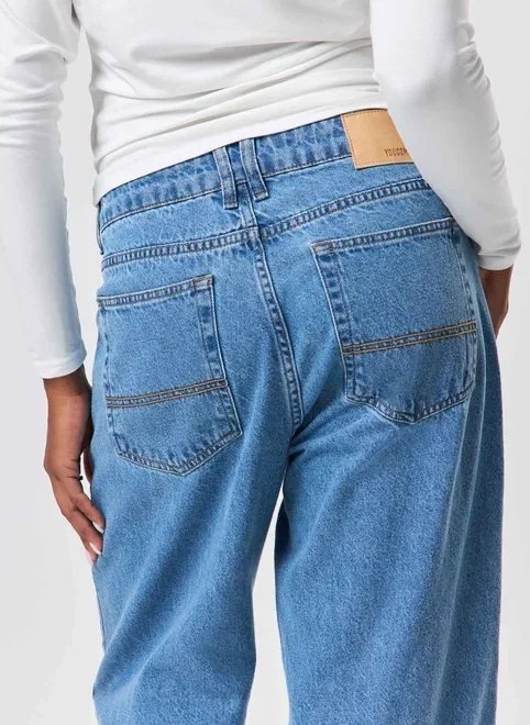 calça wide leg jeans de cintura baixa calça wide leg jeans de cintura baixa