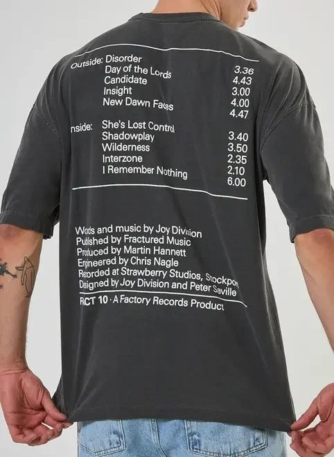 camiseta oversized estonada joy division camiseta oversized estonada joy division