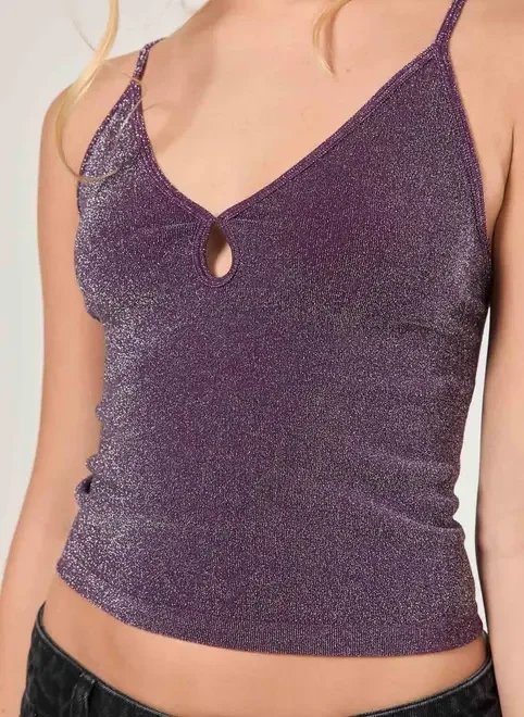 blusa de alcinha roxa com brilho blusa de alcinha roxa com brilho