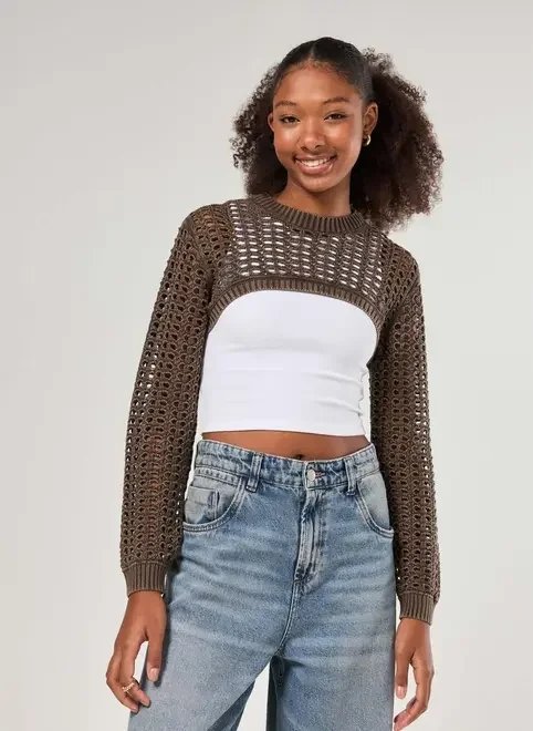 super cropped tricô super cropped tricô