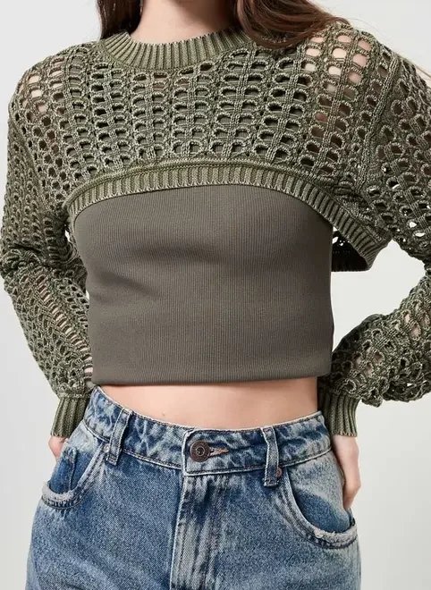 super cropped tricô super cropped tricô