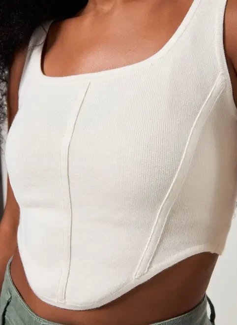 cropped corselet em tricô cropped corselet em tricô