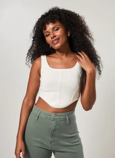 cropped corselet em tricô cropped corselet em tricô