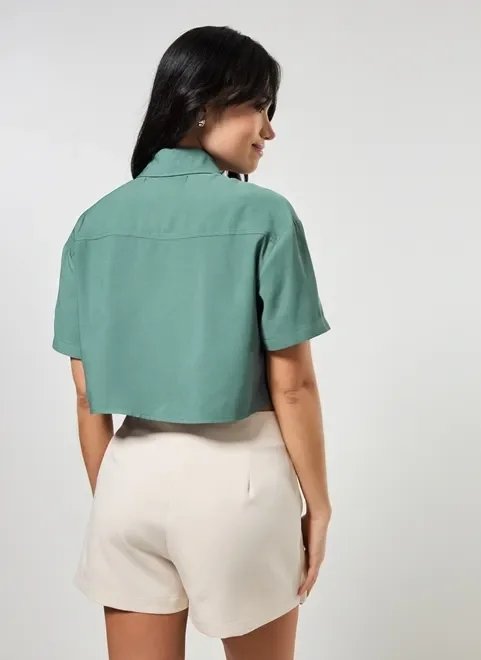 camisa cropped verde esmeralda camisa cropped verde esmeralda