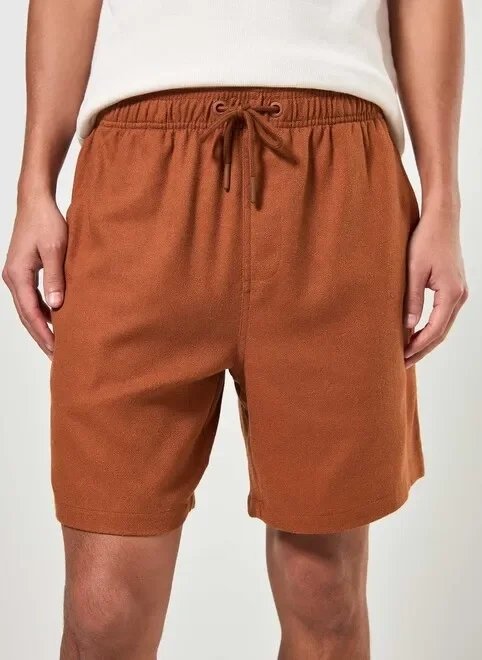 bermuda texturizada linho caramelo bermuda texturizada linho caramelo
