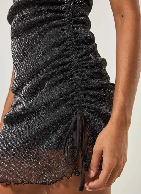 vestido sem alça em tule brilhoso vestido sem alça em tule brilhoso