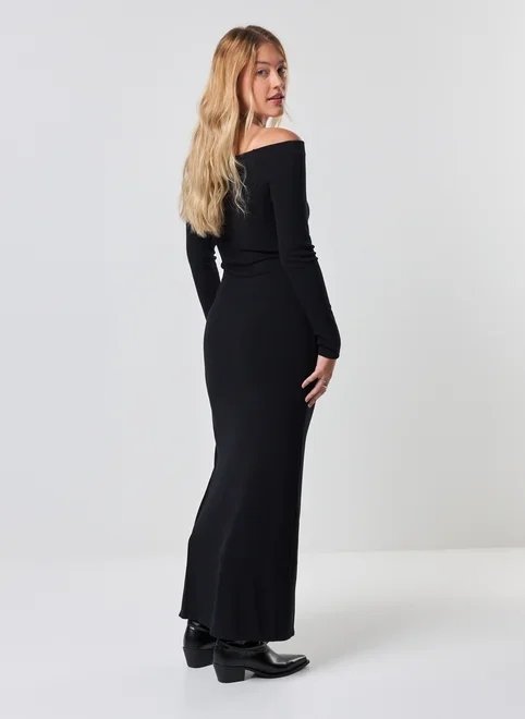 vestido midi de manga longa com fenda vestido midi de manga longa com fenda