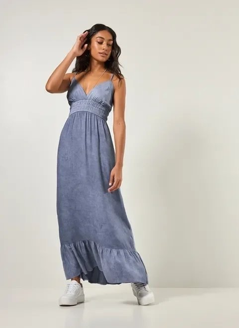 vestido longo azul estonado vestido longo azul estonado