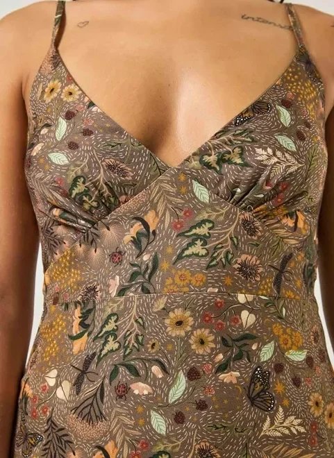 vestido midi marrom estampado vestido midi marrom estampado