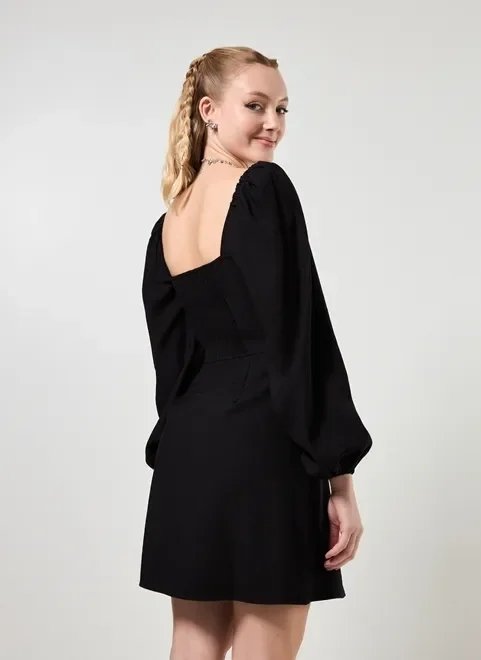 vestido manga longa preto romântico vestido manga longa preto romântico