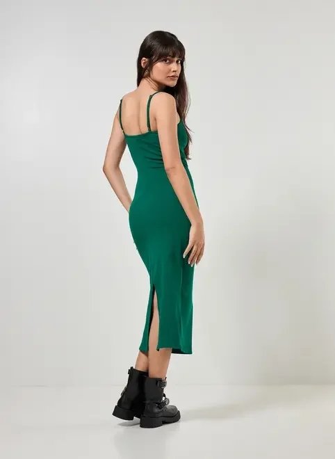 vestido tubinho midi com abertura vestido tubinho midi com abertura