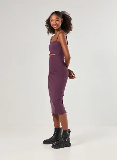 vestido tubinho midi com abertura vestido tubinho midi com abertura