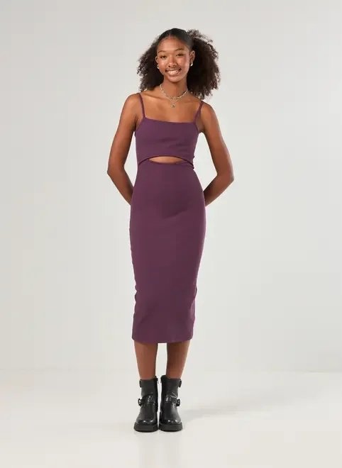 vestido tubinho midi com abertura vestido tubinho midi com abertura