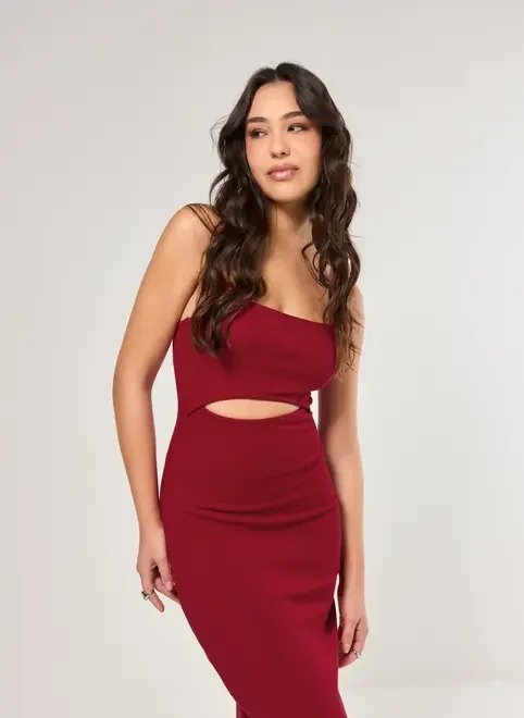 vestido tubinho midi com abertura vestido tubinho midi com abertura