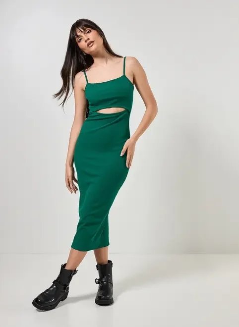 vestido tubinho midi com abertura vestido tubinho midi com abertura