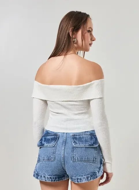 blusa ombro a ombro manga longa blusa ombro a ombro manga longa